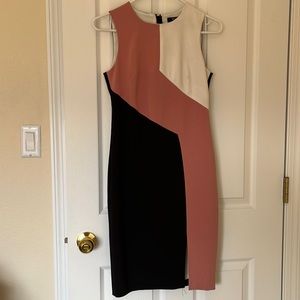 White House black market pink, white and black dress